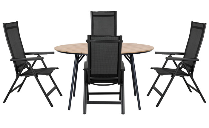 Hagebord Montana teaklook Ø130 cm - Sunlife